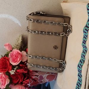 TORY BURCH Saffiano leather wallet crossbody